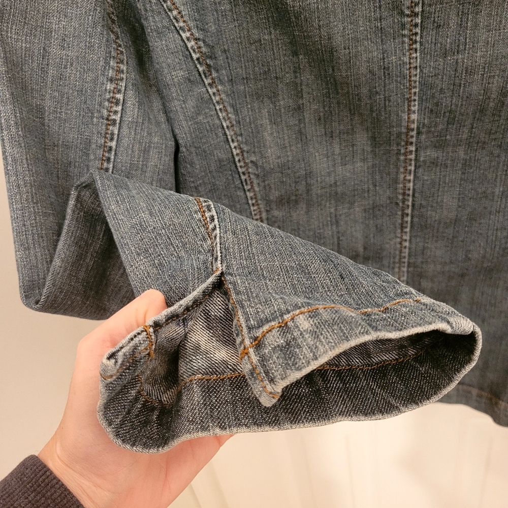 Denim Ruffle Jacket - Picture 6 of 7